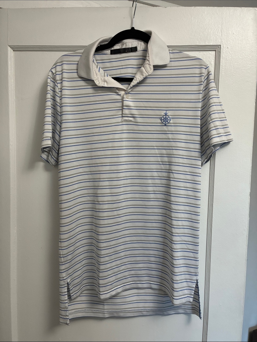 Bayonne Golf Club RLX Blue & Grey Striped Polo